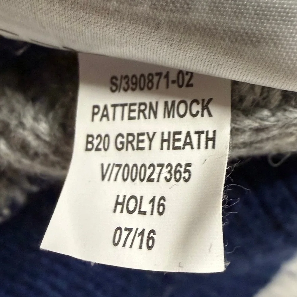 Gap S 6/7 Gray Navy Pine Tree Sweater Landscape Sherpa Fleece Winter Fall Comfy